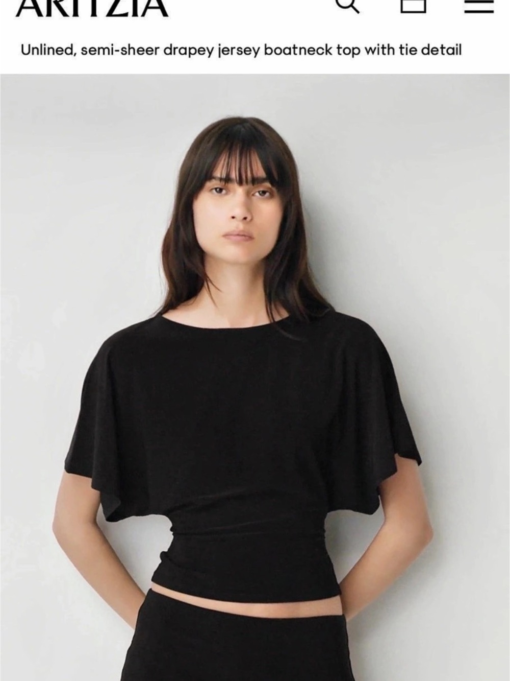 Wilfred Smooth Matter Ginger Top Black size Large